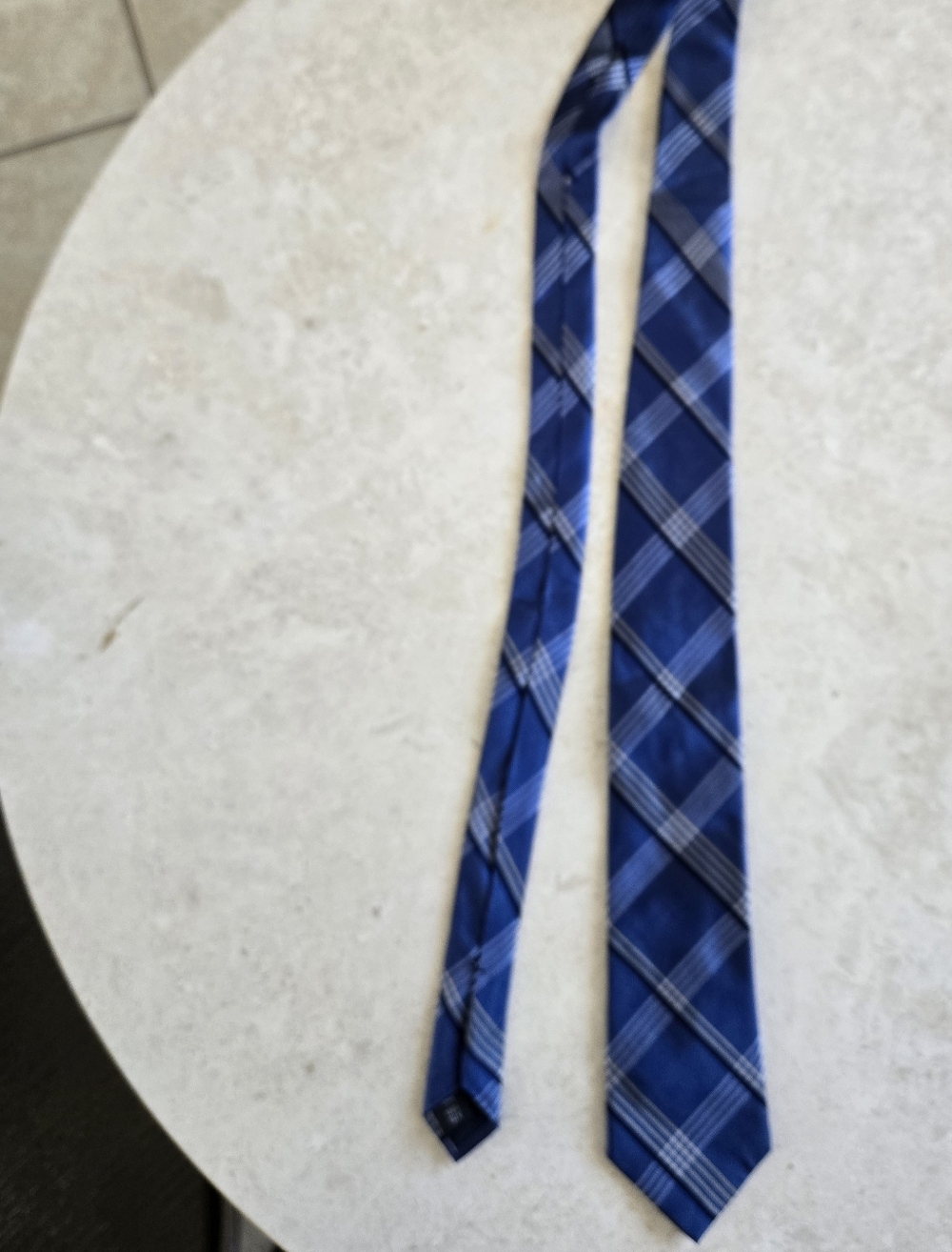 Micharl Kors Blue Plaid Men's Tie - Classic Check Pattern